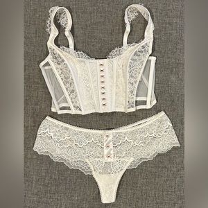 Victorias Secret Lace Corset and Thong - Size Medium